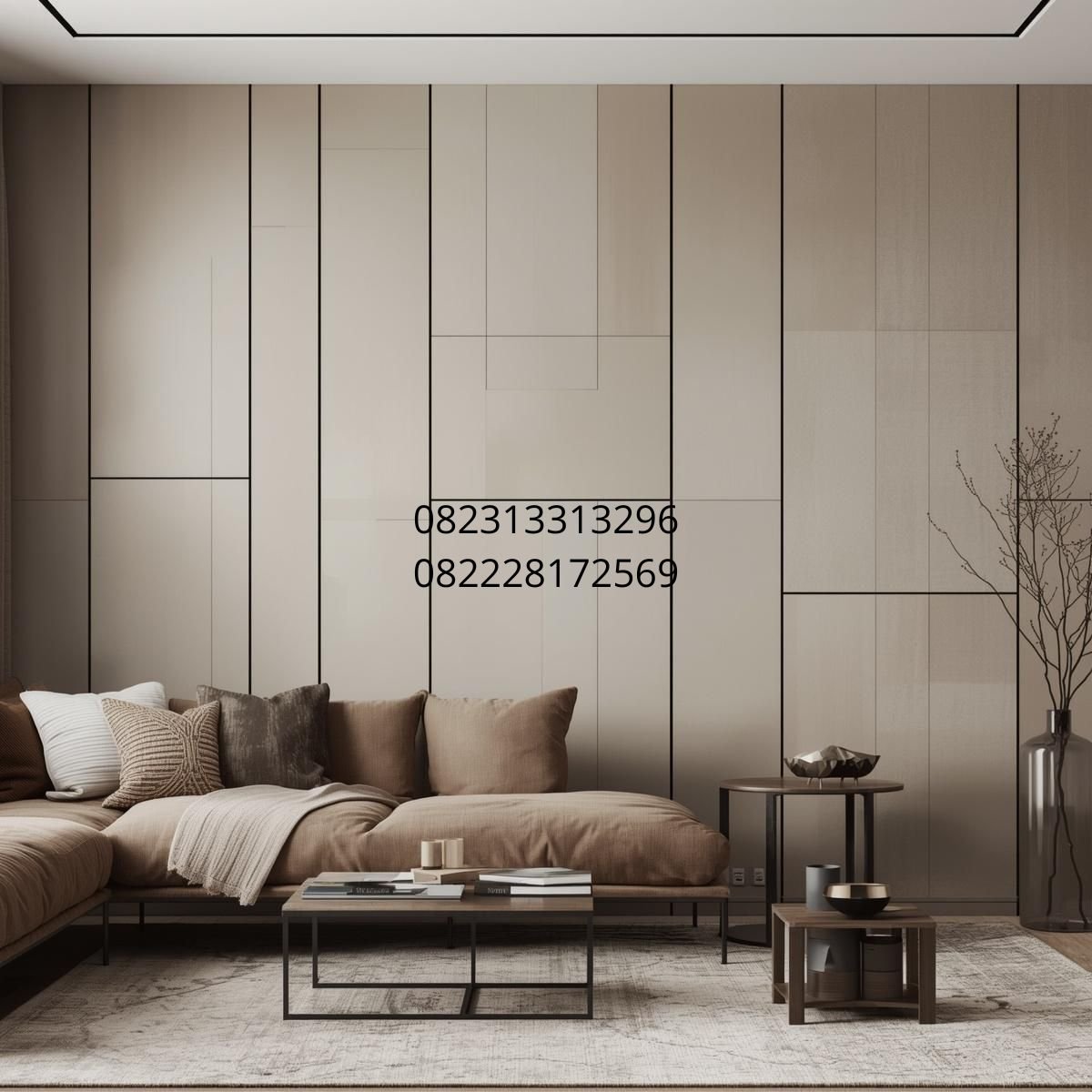 panel kayu ruang tamu minimalis