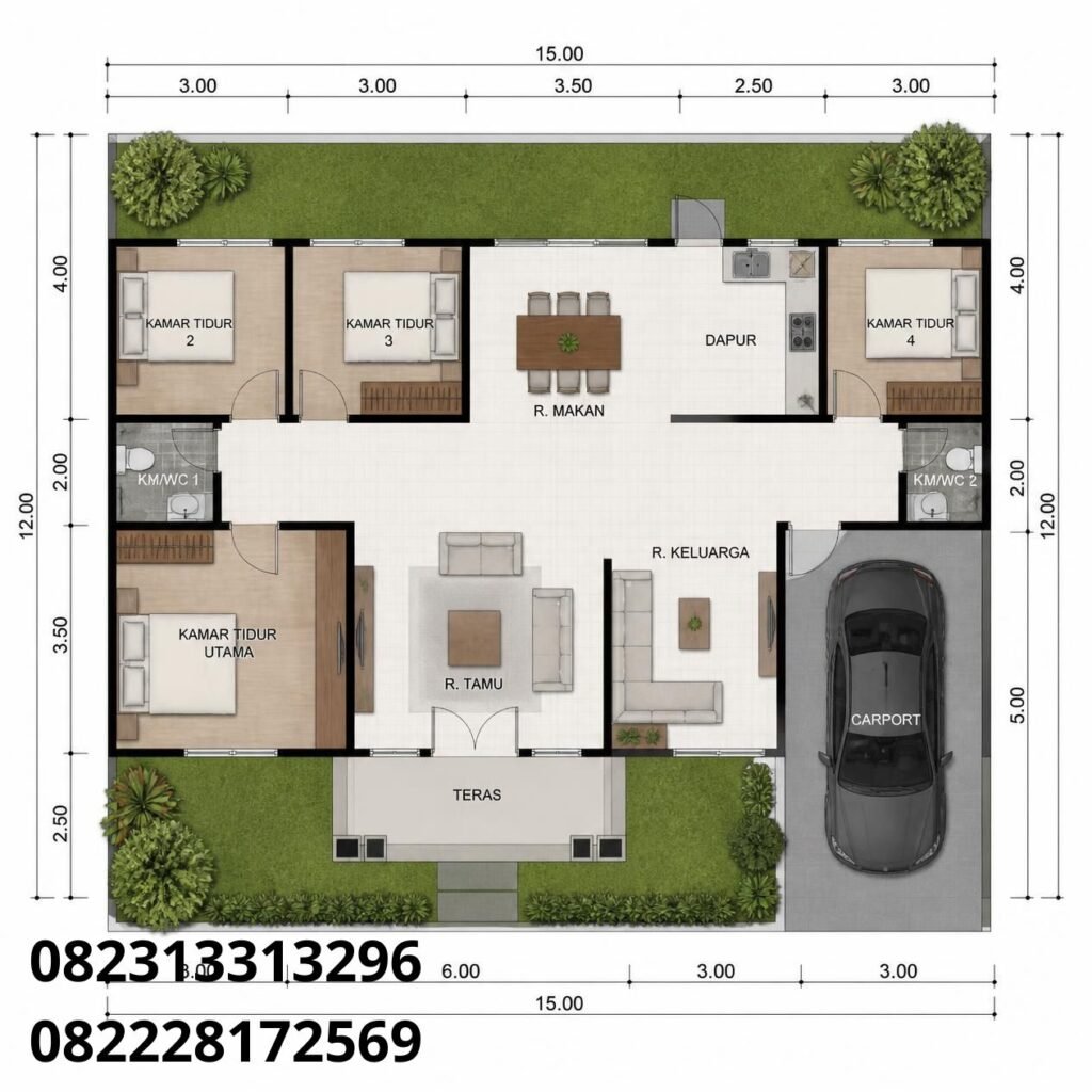 Desain Rumah Custom 1 Lantai