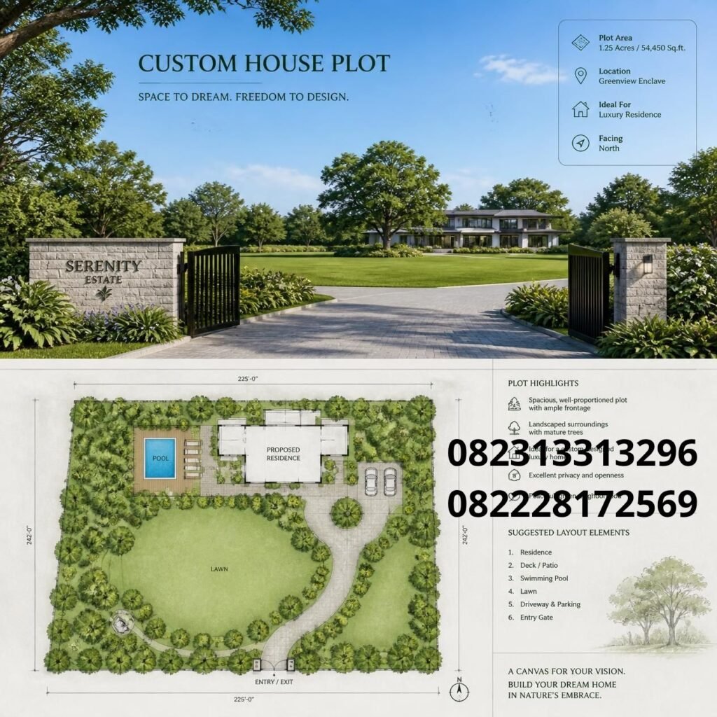 Tanah kavling untuk rumah custom