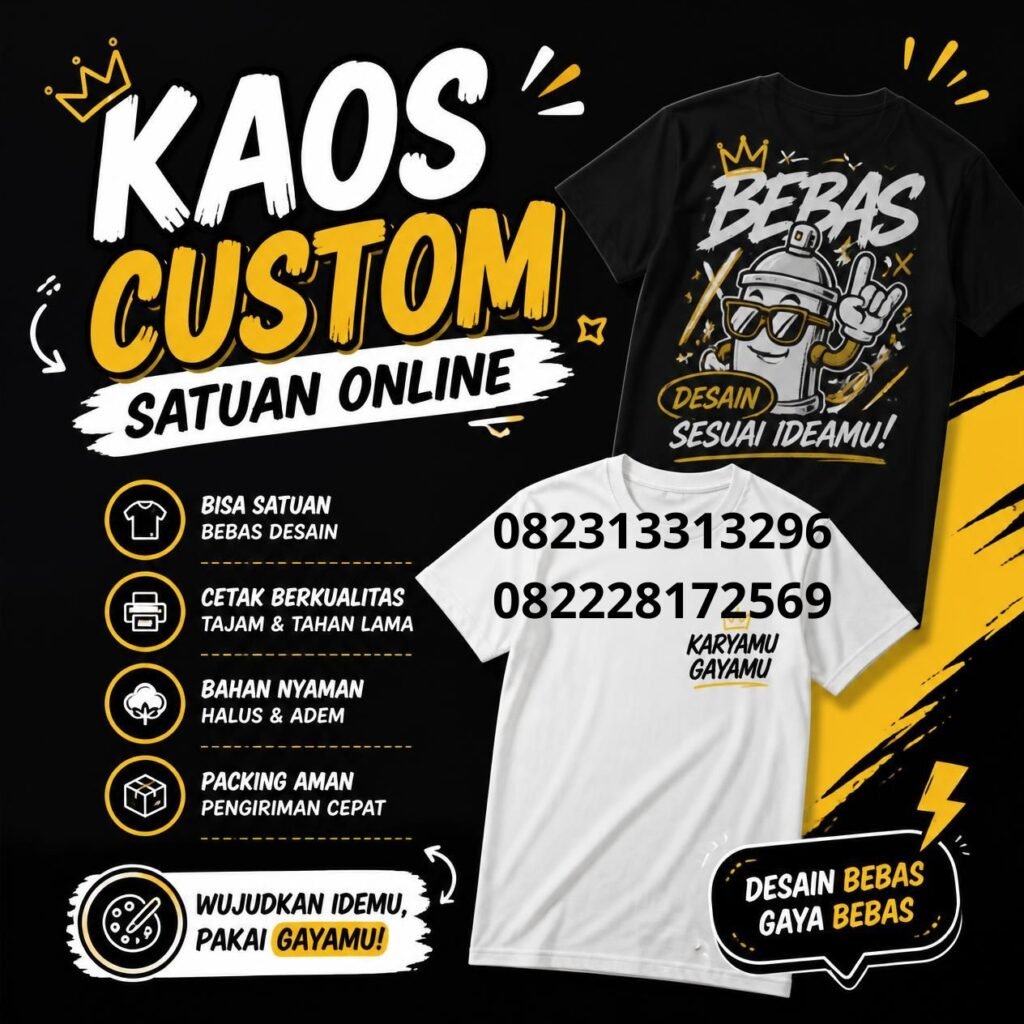 Cetak kaos custom satuan