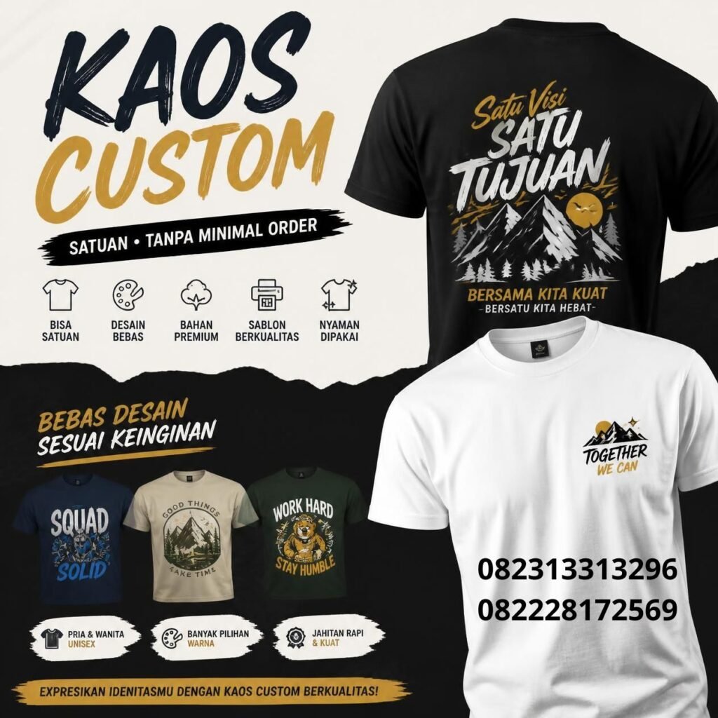 Kaos Custom Tanpa Minimal Order