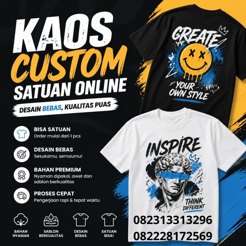 Kaos custom satuan online