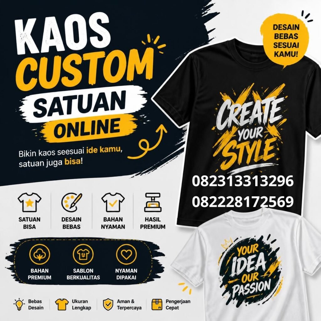 Pesan kaos custom satuan