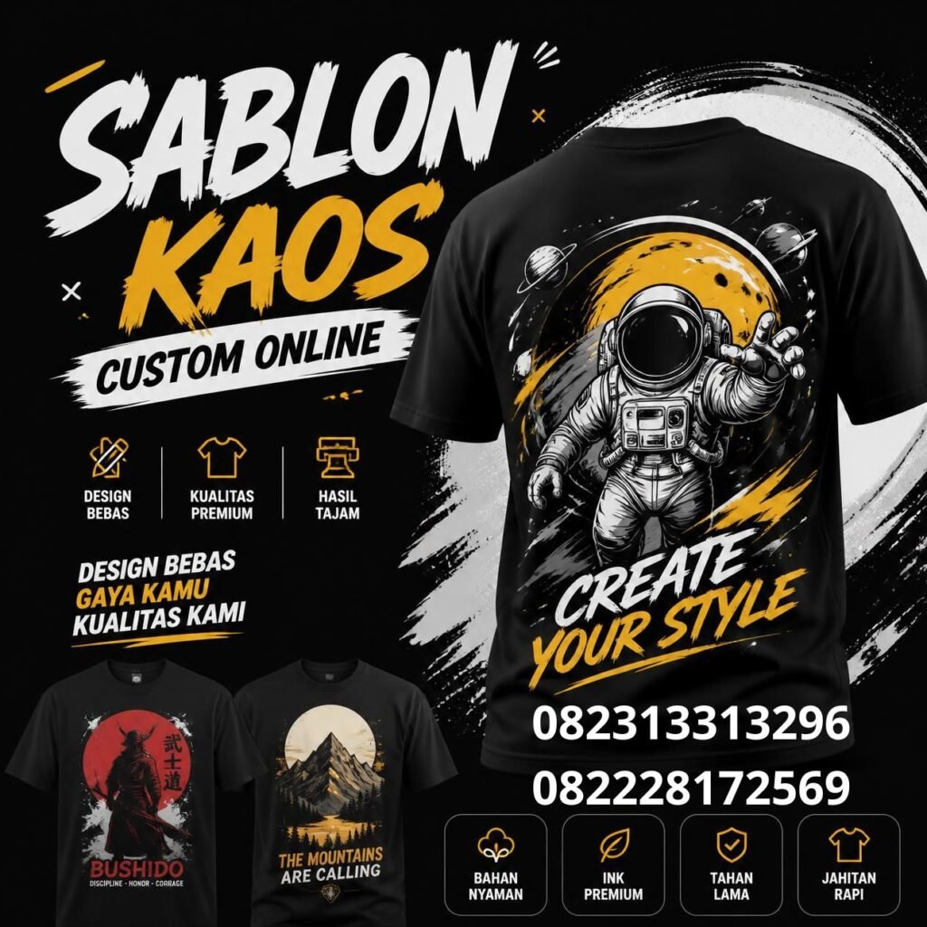Sablon kaos custom murah