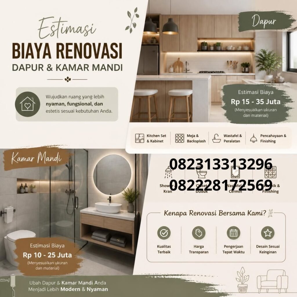 Harga Renovasi Dapur Dan Kamar Mandi