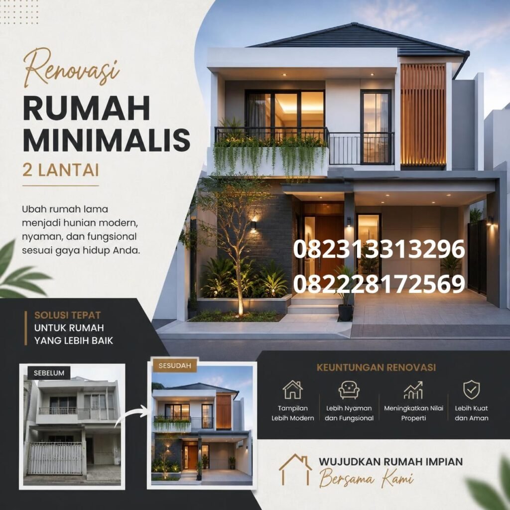 Jasa renovasi rumah minimalis 2 lantai