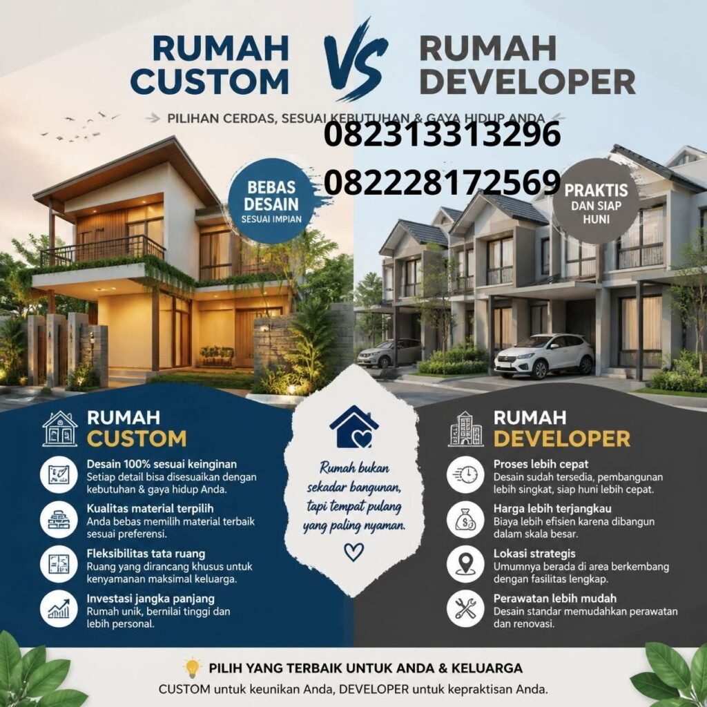 Kelebihan rumah custom dibanding rumah developer