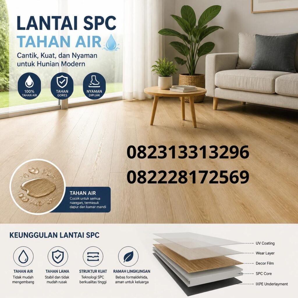 Lantai SPC Tahan Air Minimalis
