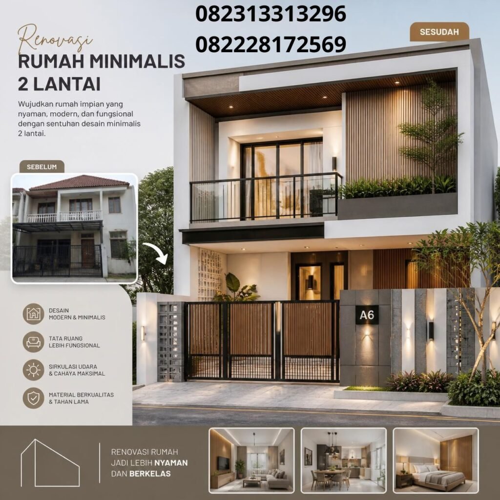 Renovasi rumah 2 lantai minimalis