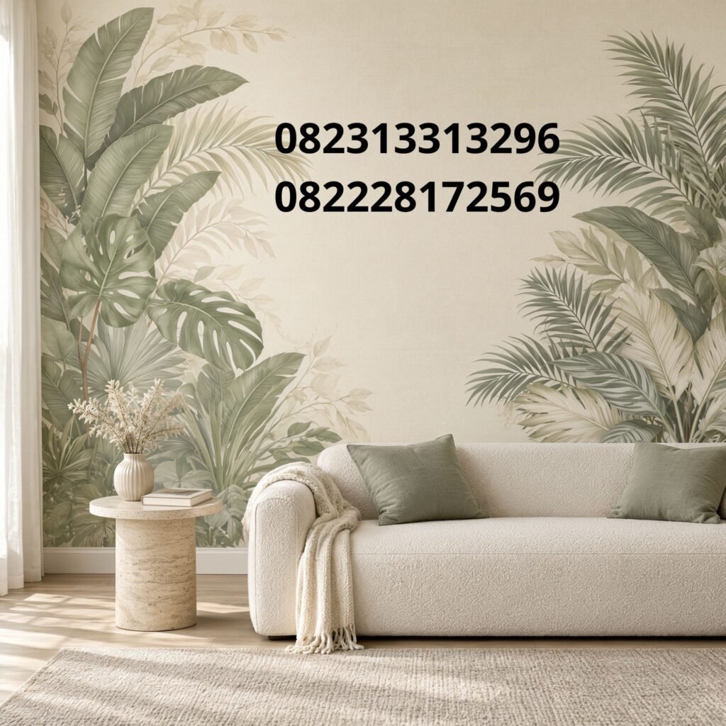 Wallpaper ruang tamu motif mewah