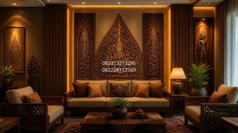panel dinding ruang keluarga Surabaya